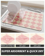 AMOAMI Coffee Mat Hide Stain Rubber Backed Absorbent Dish Drying Mat - Image 3