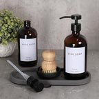 Ronasip Set of 5 Kitchen Soap Dispenser Set 16 Oz Glass Hand Dish Soap Dispenser - Image 6