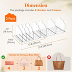 Lifewit Purse Organizer for Closet, Adjustable Clutch Purse Storage Organizer - Image 2