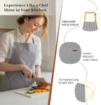 2 Pack Cooking Aprons Adjustable Bib Apron - Image 2