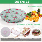 10Pcs Reusable Bowl Covers In 5 Size, Stretch Cloth Fabric Dish Cover Kitchen - Image 3