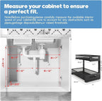 2 Pack 20.47IN Depth Under Sink Storage Organizer, Large 2-Tier Elegant Mesh - Image 2