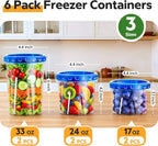 HOMETALL Freezer Storage Containers, Airtight Plastic Food Storage Containers - Image 2