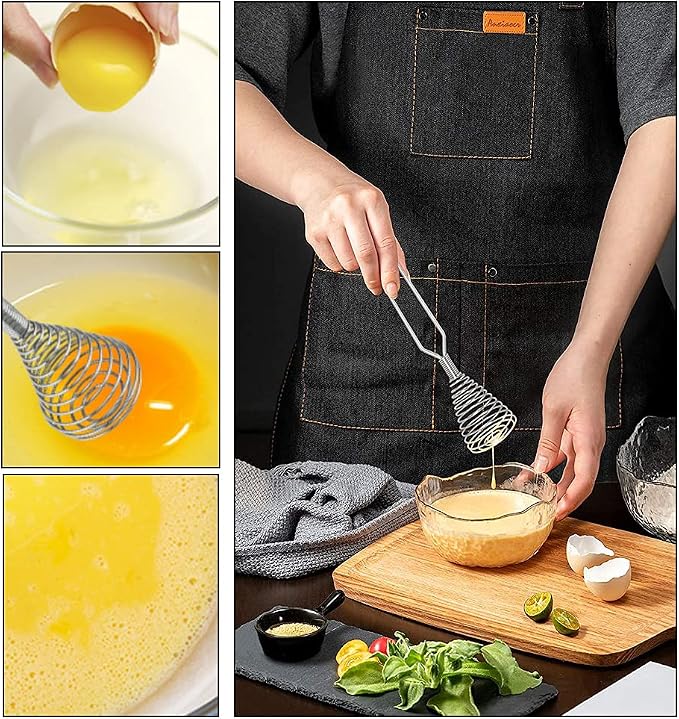 Stainless Steel Spring Coil Whisk 1 Pack, Wire Whip Egg Beater, Kitchen - Image 7
