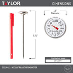 Taylor Instant Read Analog Meat Food Grill BBQ Cooking Kitchen Thermometer - Image 3