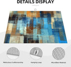 Modern Abstract Art Dish Drying Mat Blue Brown Gradient Painting Geometric - Image 2
