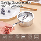 Mini Sauce Pan with Lid, Tri-Ply Stainless Steel Pot with Stay-Cool Handle & - Image 3