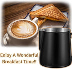 Milk Frothing Pitcher, 350ml/600ml Milk Frother Cup Stainless Steel Jug - Image 2