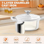 Homikit 1 QT & 2 QT Saucepan Set, Enameled Cast Iron Saucepan - Image 3