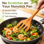 Wooden Kitchen Utensil Set, 4-Piece Teak Wood Cooking Utensils - Image 3