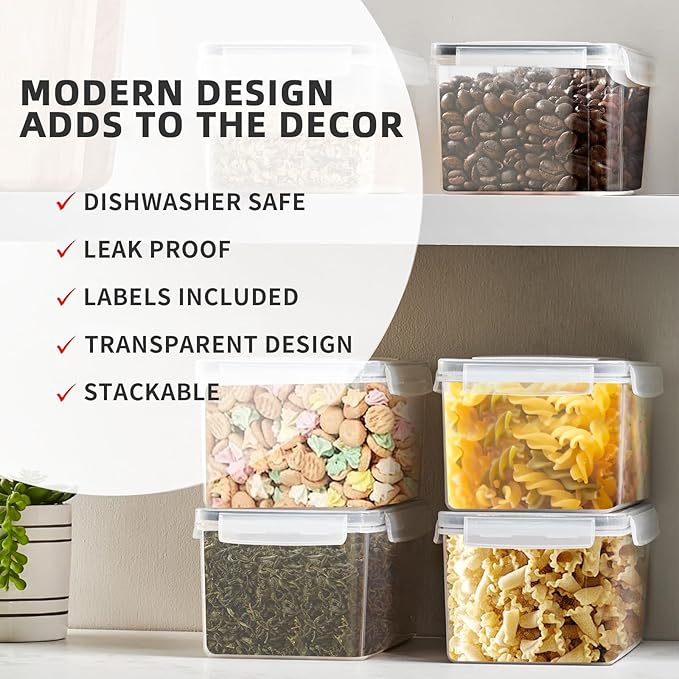 8PCS 3.2L/108 OZ Airtight Food Storage Containers - Image 5