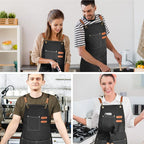 OUNLEN Chef Apron for Men Women Canvas Aprons - Image 6