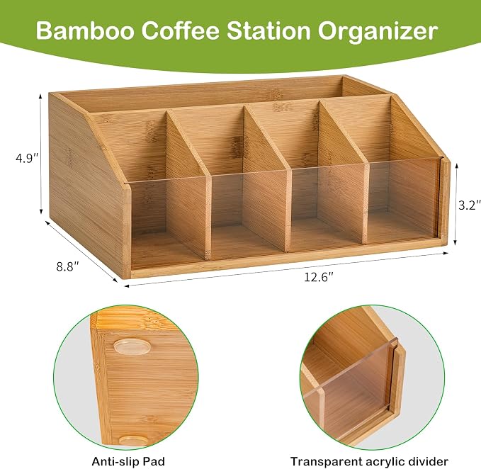 Bamboo Coffee Station Organizer - Image 2
