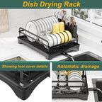 LIYI Dish Drying Rack and Sink Organiser, Removable Drainer Tray, Adjustable - Image 2