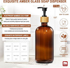 GMISUN Amber Glass Soap Dispenser, 2 Pack Bathroom Hand Soap Dispensers - Image 3