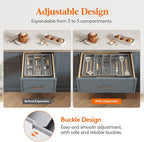 Lifewit Utensil Organizer for Kitchen Drawers, Expandable Cooking Utensil Tray - Image 4