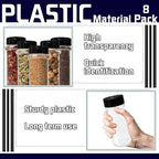 8 Pack 5.5 Oz Plastic Round Spice Bottles - Image 3