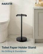 RARXTR Toilet Paper Holder Stand, Modern Bathroom Free Standing Toilet Paper - Image 2