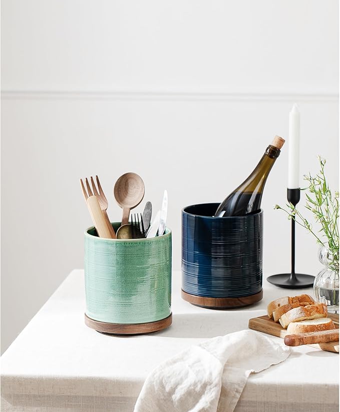 Utensil Holder, 360° Rotating Extra Large Ceramic Kitchen Utensil Holder - Image 5