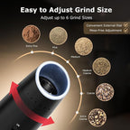 Bonsenkitchen Gravity Electric Salt and Pepper Grinder Set, Type-C Rechargeable - Image 3