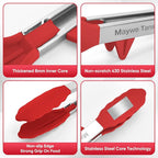 5-Pack Silicone Tongs for Cooking, Maywe Tanso 4PCS 13-Inch Kitchen Tongs - Image 7