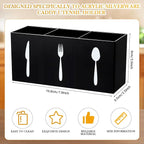 Suzile Acrylic Cutlery Storage Organizer Bin Silverware Caddy Countertop Knife - Image 2