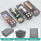 WOWBOX 9 Pack Clear Drawer Organizer Set, Acrylic Drawer Storage Trays - Image 3