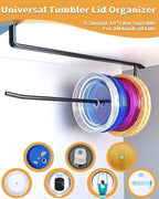 Tumbler Lid Organizer, Bar Hook Fits Various Lids, Horizontal Tumbler Lid - Image 4