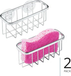 iDesign Stainless Steel Suction Sponge Holder, Kitchen Sink Sponge Caddy - Image 2