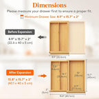 Lifewit Utensil Organizer for Kitchen Drawer, Expandable Cooking Utensil Tray - Image 3