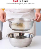3-Quart Colander for Kitchen, Stainless Steel Colander - Image 3