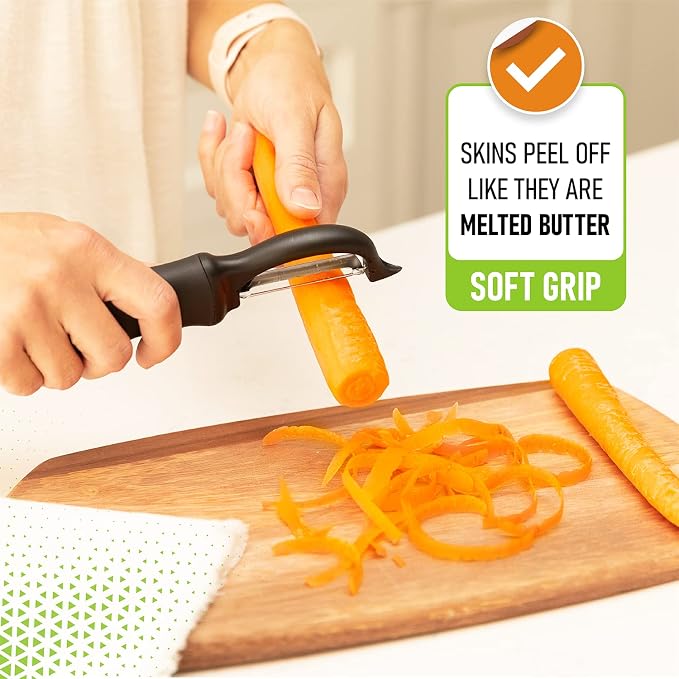 Spring Chef Premium Swivel Vegetable Peeler, Soft Grip Handle and Ultra Sharp - Image 6