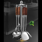 Cooking Utensils Set, Heat Resistant Wooden Handle Kitchen Tools - Image 2
