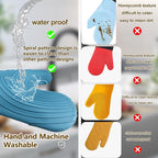 Silicone Oven Mitts-13.6 in Extended Oven Mitts Heat Resistant 500F, Oven Gloves - Image 2