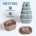 ISSEVE 12Pcs/Set Nesting Silicone Food Storage Containers - Image 3