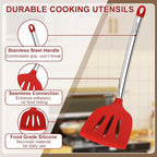 8 PCS Silicone Kitchen Utensils, Vayvnt Large Cooking Utensils Set - Image 3