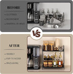 ANBOXIT 2-Tier Coffee Station Organizer, Wooden Kitchen Counter Shelf - Image 4