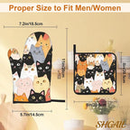 Cute Cats Oven Mitts with Matching Potholders - Image 3
