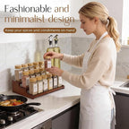Spice Rack Organizer for Cabinet, Bamboo 12in Tiered Spice Rack，Used for - Image 3