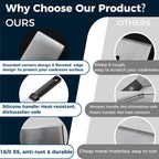 11.8-in 18/0 Stainless Steel Spatulas, Silicone Non-slip Handle, Brushed Metal - Image 3