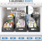 2 Pack 17IN Depth Under Sink Storage Organizer, Large 2-Tier Elegant Mesh Pull - Image 5