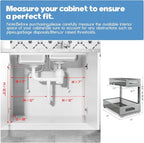 1 Pack 17IN Depth Under Sink Storage Organizer, Large 2-Tier Elegant Mesh Pull - Image 2