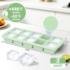 Doasuwish Ice Cube Trays with Lid, 3 Pack 10 Cubes 2 Tbsp. Silicone Ice Cube - Image 3
