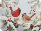Winter Cardinal Bird Dish Drying Mat by Aytipun