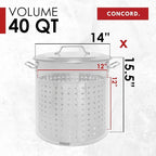 CONCORD Stainless Steel Stock Pot w/Steamer Basket. Cookware great - Image 5