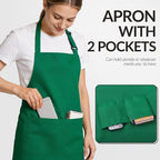 Large Chef Apron for Men and Women, Cooking Kitchen Aprons - Image 3