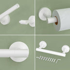 RARXTR White Toilet Paper Holder SUS304 Stainless Steel Double Post Pivoting - Image 5