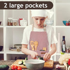 2 Pack Stripes Kids Apron, Kids Cooking Aprons - Image 3