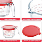 KOMUEE 4 Piece Glass Measuring Cups Set, 5 Oz, 4-Cup Liquid Measuring Cups - Image 3