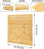 Utoplike Bamboo Cutting Board 20 x 20 inch, Large Wood Chopping Board - Image 4